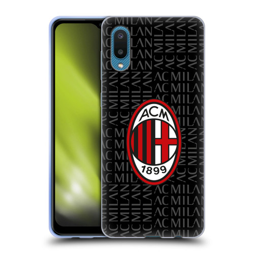 AC Milan Crest Patterns Red And Grey Soft Gel Case for Samsung Galaxy A02/M02 (2021)