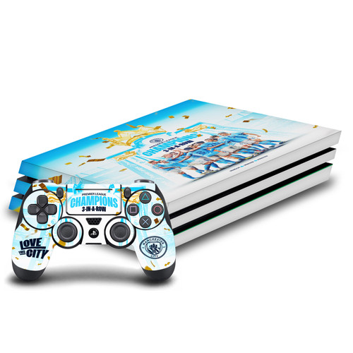 Manchester City Man City FC 2023 Champions Team Poster Vinyl Sticker Skin Decal Cover for Sony PS4 Pro Bundle