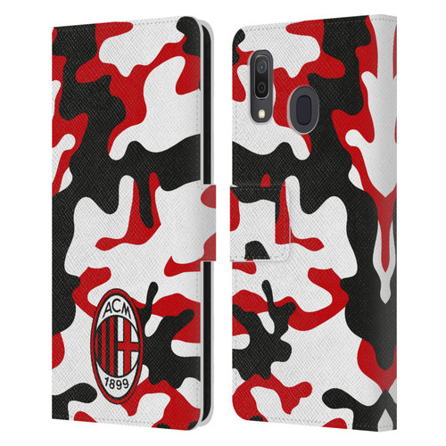 AC Milan Crest Patterns Camouflage Leather Book Wallet Case Cover For Samsung Galaxy A33 5G (2022)