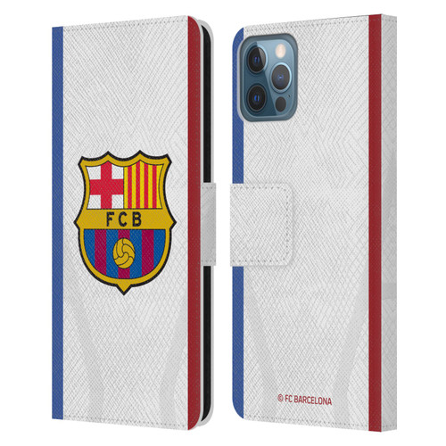FC Barcelona 2023/24 Crest Kit Away Leather Book Wallet Case Cover For Apple iPhone 12 / iPhone 12 Pro