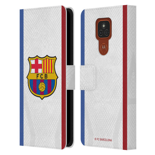 FC Barcelona 2023/24 Crest Kit Away Leather Book Wallet Case Cover For Motorola Moto E7 Plus