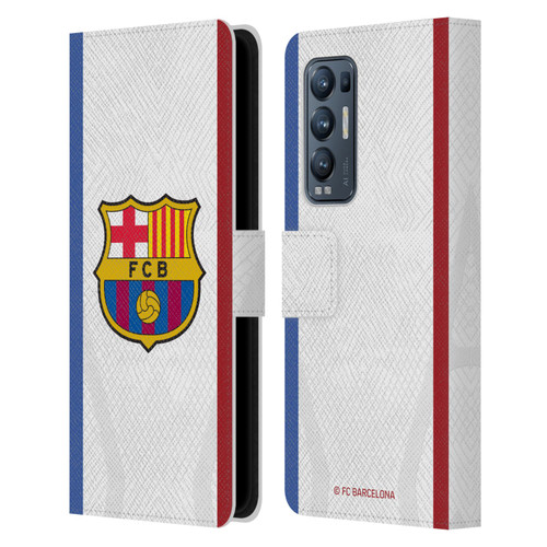 FC Barcelona 2023/24 Crest Kit Away Leather Book Wallet Case Cover For OPPO Find X3 Neo / Reno5 Pro+ 5G