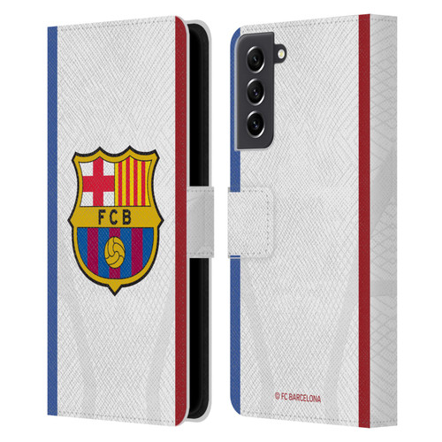 FC Barcelona 2023/24 Crest Kit Away Leather Book Wallet Case Cover For Samsung Galaxy S21 FE 5G