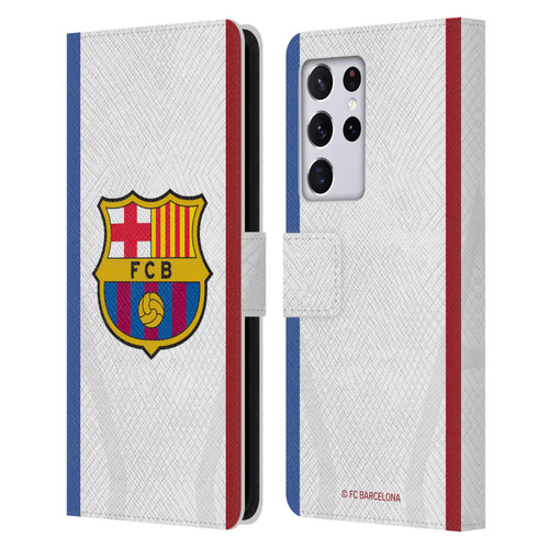 FC Barcelona 2023/24 Crest Kit Away Leather Book Wallet Case Cover For Samsung Galaxy S21 Ultra 5G