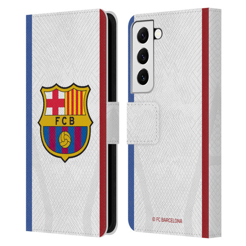 FC Barcelona 2023/24 Crest Kit Away Leather Book Wallet Case Cover For Samsung Galaxy S22 5G
