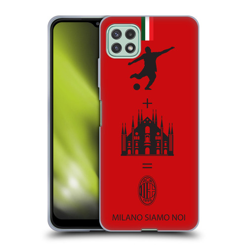 AC Milan Crest Patterns Red Soft Gel Case for Samsung Galaxy A22 5G / F42 5G (2021)