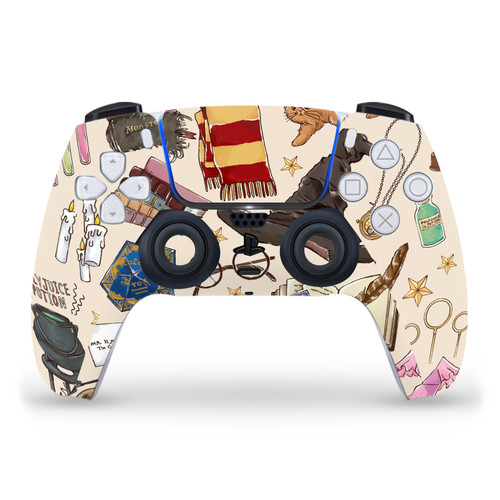Harry Potter Graphics Hogwarts Pattern Vinyl Sticker Skin Decal Cover for Sony PS5 Sony DualSense Controller