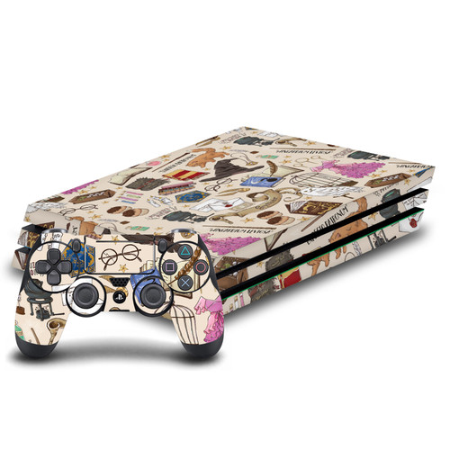 Harry Potter Graphics Hogwarts Pattern Vinyl Sticker Skin Decal Cover for Sony PS4 Pro Bundle