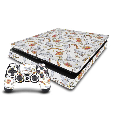 Harry Potter Graphics Hedwig Owl Pattern Vinyl Sticker Skin Decal Cover for Sony PS4 Slim Console & Controller