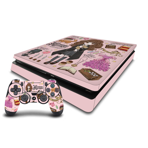Harry Potter Graphics Hermione Pattern Vinyl Sticker Skin Decal Cover for Sony PS4 Slim Console & Controller
