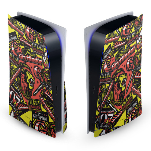 Harry Potter Graphics Gryffindor Pattern Vinyl Sticker Skin Decal Cover for Sony PS5 Disc Edition Console