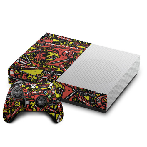 Harry Potter Graphics Gryffindor Pattern Vinyl Sticker Skin Decal Cover for Microsoft One S Console & Controller