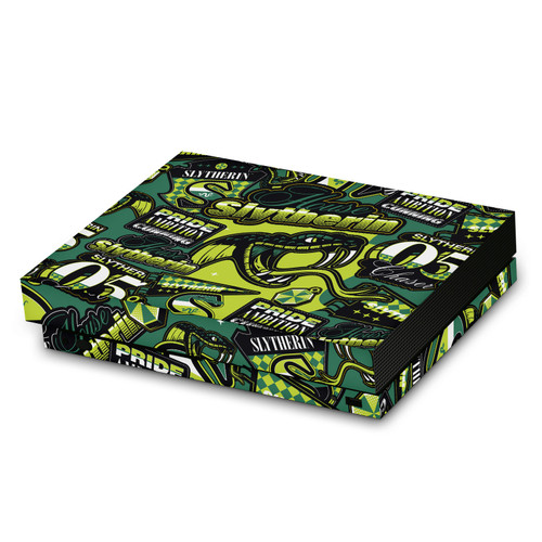 Harry Potter Graphics Slytherin Pattern Vinyl Sticker Skin Decal Cover for Microsoft Xbox One X Console