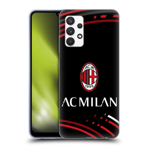 AC Milan Crest Patterns Curved Soft Gel Case for Samsung Galaxy A32 (2021)