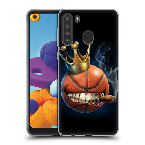 Tom Wood Monsters King Of Basketball Soft Gel Case for Samsung Galaxy A21 (2020)