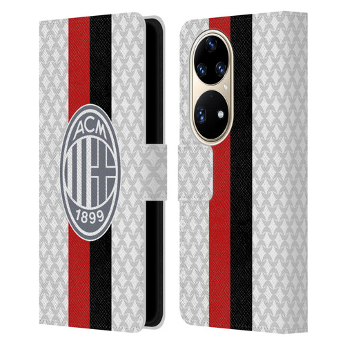 AC Milan 2023/24 Crest Kit Away Leather Book Wallet Case Cover For Huawei P50 Pro