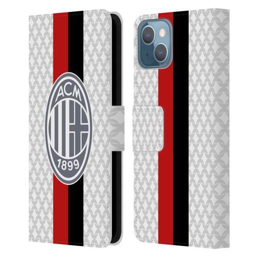 AC Milan 2023/24 Crest Kit Away Leather Book Wallet Case Cover For Apple iPhone 13