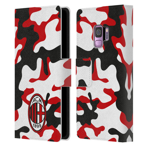 AC Milan Crest Patterns Camouflage Leather Book Wallet Case Cover For Samsung Galaxy S9
