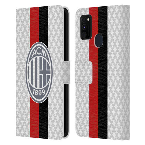 AC Milan 2023/24 Crest Kit Away Leather Book Wallet Case Cover For Samsung Galaxy M30s (2019)/M21 (2020)
