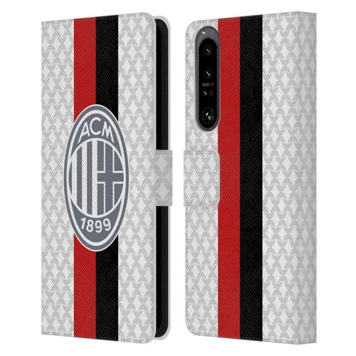 AC Milan 2023/24 Crest Kit Away Leather Book Wallet Case Cover For Sony Xperia 1 IV