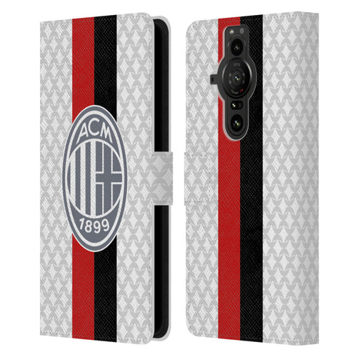 AC Milan 2023/24 Crest Kit Away Leather Book Wallet Case Cover For Sony Xperia Pro-I