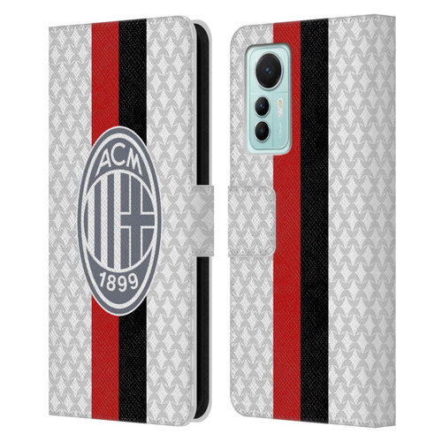 AC Milan 2023/24 Crest Kit Away Leather Book Wallet Case Cover For Xiaomi 12 Lite