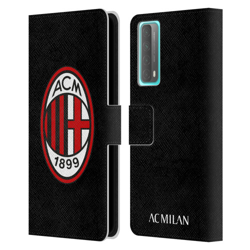 AC Milan Crest Full Colour Black Leather Book Wallet Case Cover For Huawei P Smart (2021)