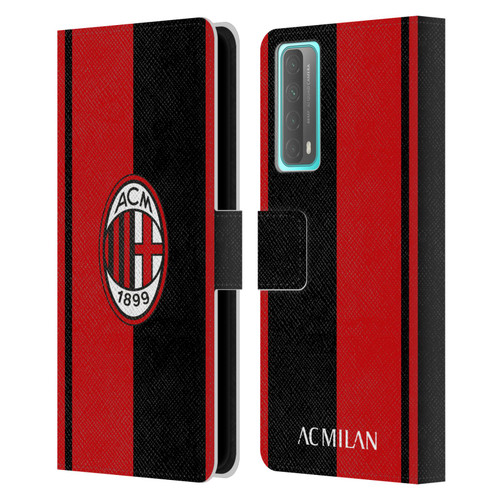 AC Milan Crest Red And Black Leather Book Wallet Case Cover For Huawei P Smart (2021)