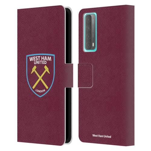 West Ham United FC Crest Full Colour Leather Book Wallet Case Cover For Huawei P Smart (2021)