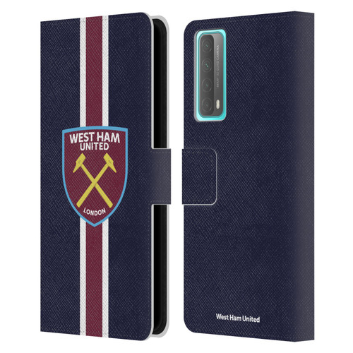 West Ham United FC Crest Stripes Leather Book Wallet Case Cover For Huawei P Smart (2021)