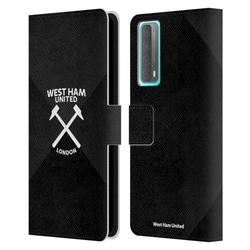 West Ham United FC Hammer Marque Kit Black & White Gradient Leather Book Wallet Case Cover For Huawei P Smart (2021)