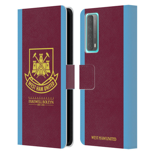 West Ham United FC Retro Crest 2015/16 Final Home Leather Book Wallet Case Cover For Huawei P Smart (2021)