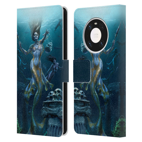 Tom Wood Fantasy Mermaid Hunt Leather Book Wallet Case Cover For Huawei Mate 40 Pro 5G