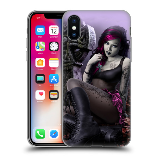 Tom Wood Fantasy Goth Girl Vampire Soft Gel Case for Apple iPhone X / iPhone XS