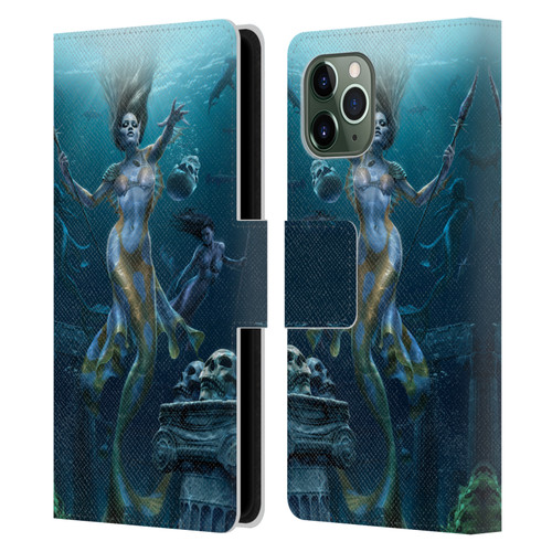 Tom Wood Fantasy Mermaid Hunt Leather Book Wallet Case Cover For Apple iPhone 11 Pro