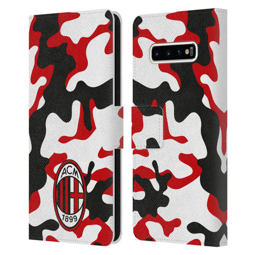 AC Milan Crest Patterns Camouflage Leather Book Wallet Case Cover For Samsung Galaxy S10+ / S10 Plus