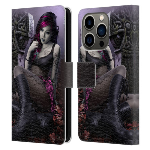 Tom Wood Fantasy Goth Girl Vampire Leather Book Wallet Case Cover For Apple iPhone 14 Pro