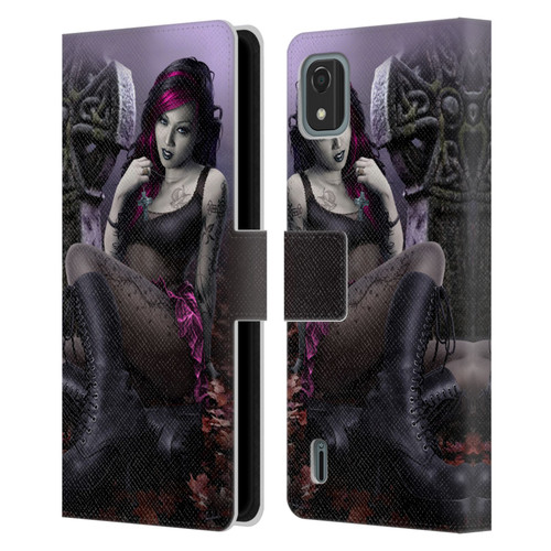 Tom Wood Fantasy Goth Girl Vampire Leather Book Wallet Case Cover For Nokia C2 2nd Edition