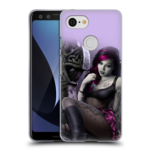 Tom Wood Fantasy Goth Girl Vampire Soft Gel Case for Google Pixel 3