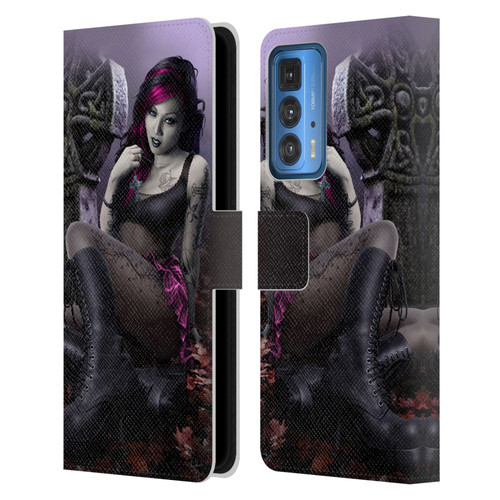 Tom Wood Fantasy Goth Girl Vampire Leather Book Wallet Case Cover For Motorola Edge 20 Pro