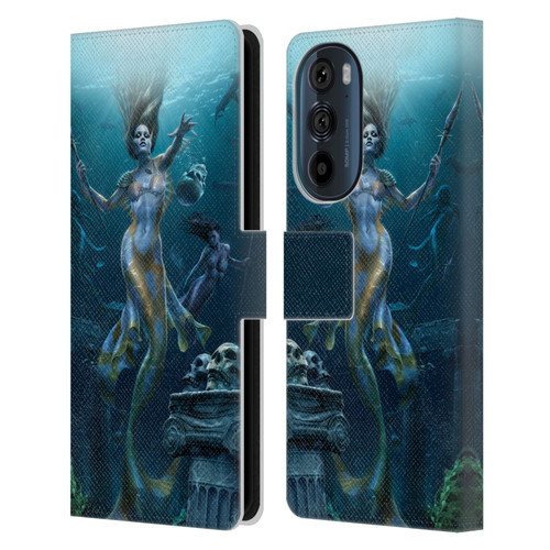 Tom Wood Fantasy Mermaid Hunt Leather Book Wallet Case Cover For Motorola Edge 30