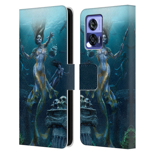 Tom Wood Fantasy Mermaid Hunt Leather Book Wallet Case Cover For Motorola Edge 30 Neo 5G