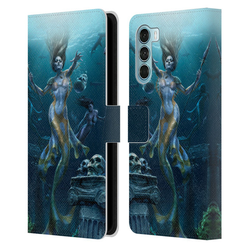 Tom Wood Fantasy Mermaid Hunt Leather Book Wallet Case Cover For Motorola Edge S30 / Moto G200 5G