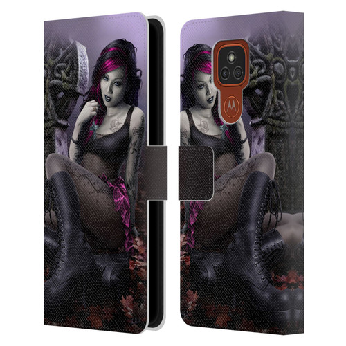 Tom Wood Fantasy Goth Girl Vampire Leather Book Wallet Case Cover For Motorola Moto E7 Plus