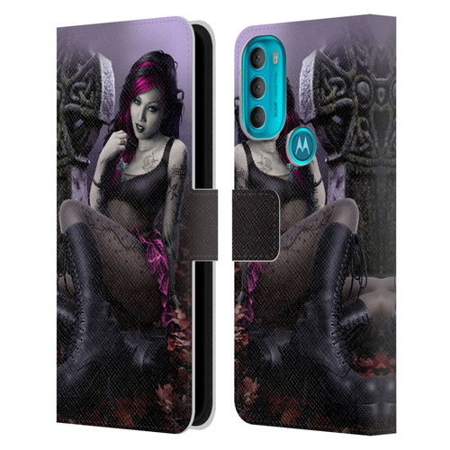Tom Wood Fantasy Goth Girl Vampire Leather Book Wallet Case Cover For Motorola Moto G71 5G