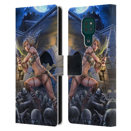Tom Wood Fantasy Zombie Leather Book Wallet Case Cover For Motorola Moto G9 Play