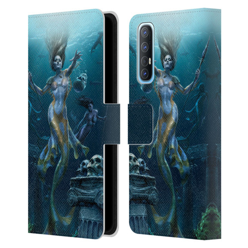 Tom Wood Fantasy Mermaid Hunt Leather Book Wallet Case Cover For OPPO Find X2 Neo 5G