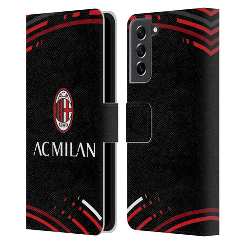AC Milan Crest Patterns Curved Leather Book Wallet Case Cover For Samsung Galaxy S21 FE 5G
