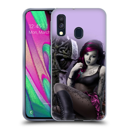 Tom Wood Fantasy Goth Girl Vampire Soft Gel Case for Samsung Galaxy A40 (2019)