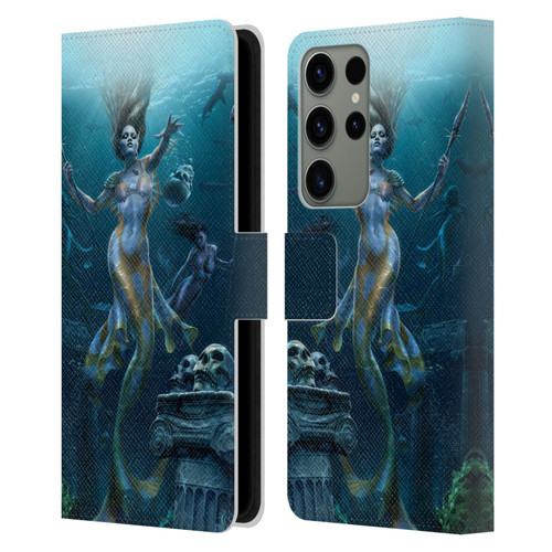 Tom Wood Fantasy Mermaid Hunt Leather Book Wallet Case Cover For Samsung Galaxy S23 Ultra 5G